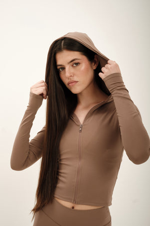 Lucy zip hoodie Toasted