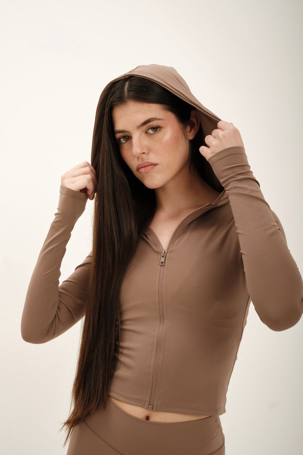 Lucy zip hoodie Toasted
