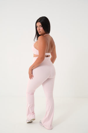 Invisible Scrunch Flare Leggings Baby Pink